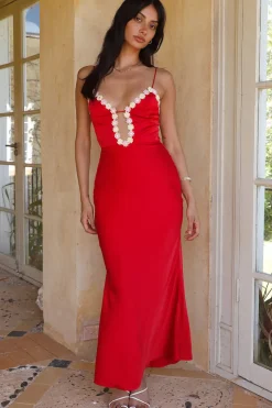 Tell Me Something Maxi Dress Red