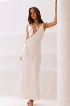 Teresa Satin Maxi Dress Champagne