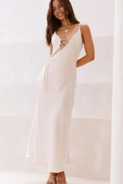 Teresa Satin Maxi Dress Champagne