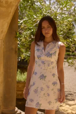 Tessa Floral Mini Dress Blue