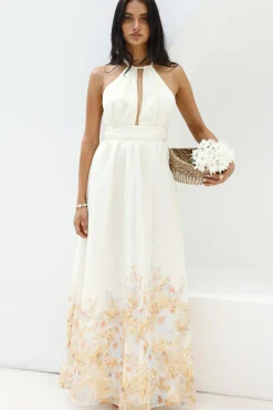 The Meadow’s Secret Halter Maxi Dress Yellow