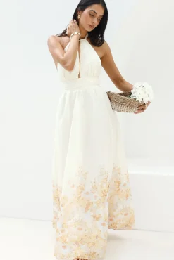 The Meadow’s Secret Halter Maxi Dress Yellow