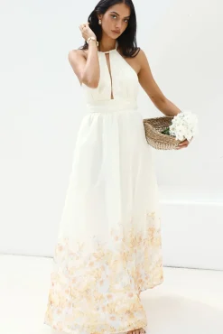 The Meadow’s Secret Halter Maxi Dress Yellow