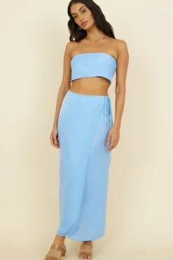 The Right Place Maxi Skirt Blue