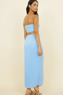 The Right Place Maxi Skirt Blue