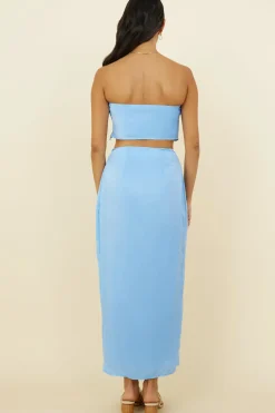 The Right Place Maxi Skirt Blue