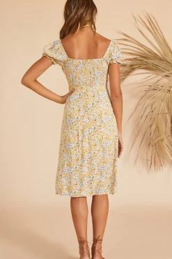 Thinking Of The Past Midi Dress Yellow