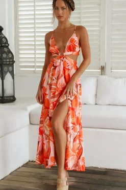 Through The Gardens Maxi Dress Red