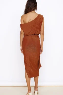 Thunderstorm Midi Dress Brown