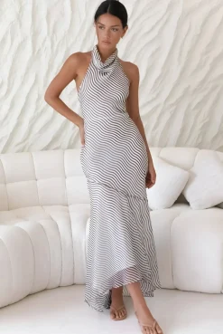 Tidal Wave Maxi Dress Brown
