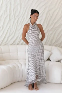 Tidal Wave Maxi Dress Brown