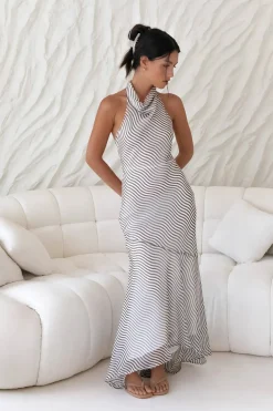 Tidal Wave Maxi Dress Brown