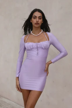Time Flies Dress Purple