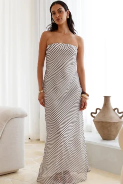 Timeless Grace Strapless Maxi Dress Brown