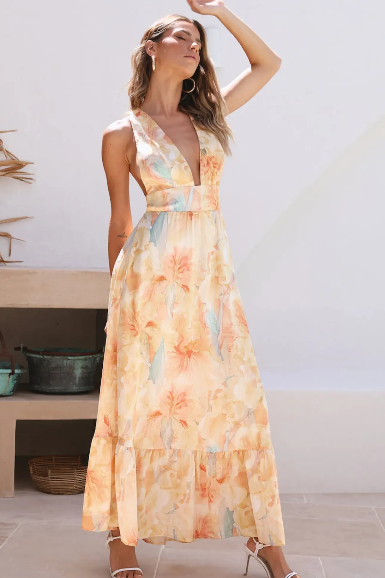 Time Passing Maxi Dress Yellow