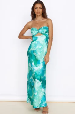 Time Stops Maxi Dress Green