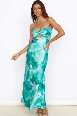 Time Stops Maxi Dress Green