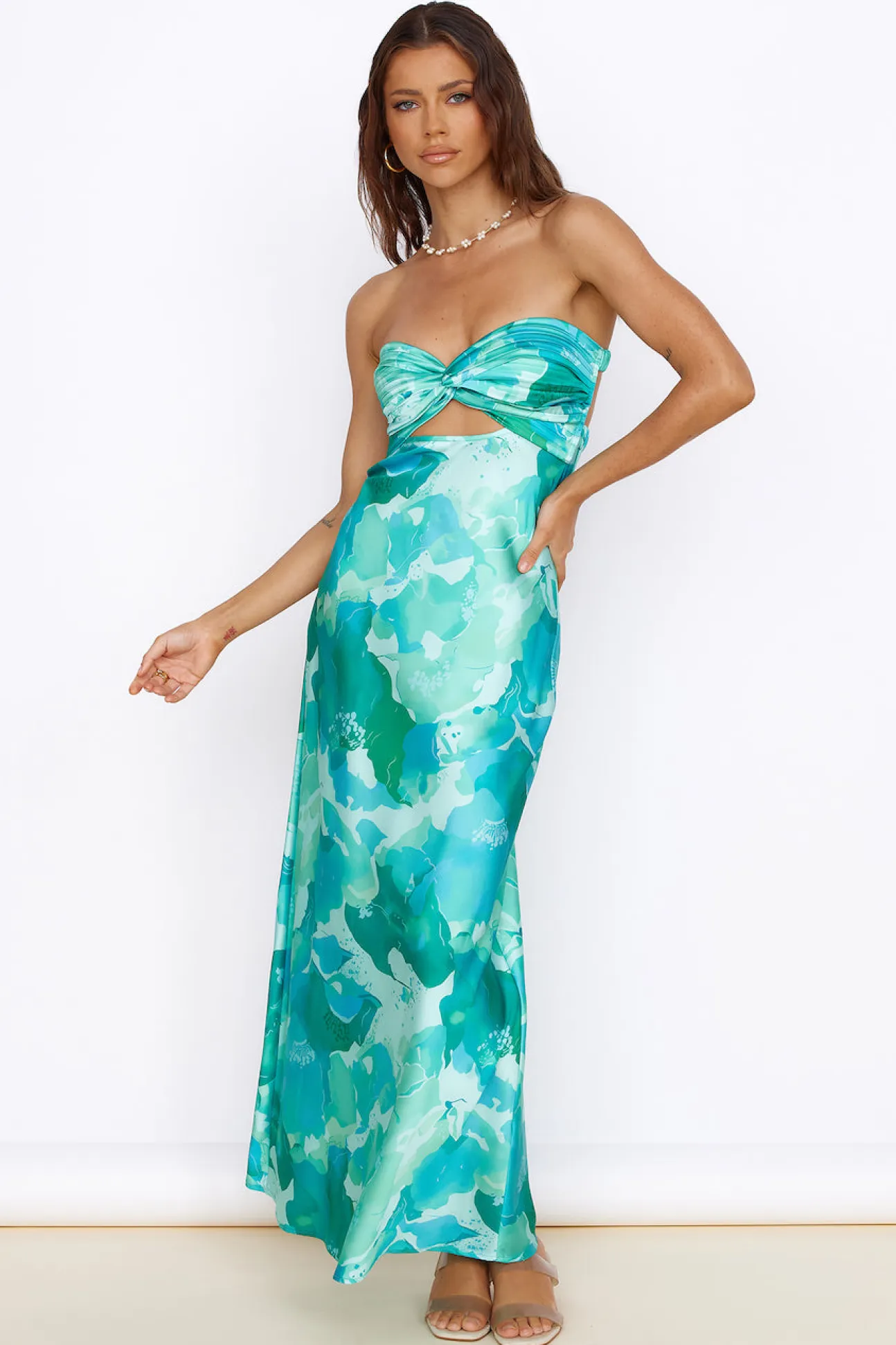 Time Stops Maxi Dress Green
