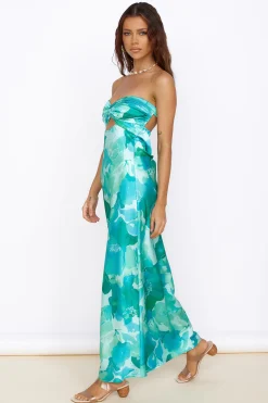 Time Stops Maxi Dress Green