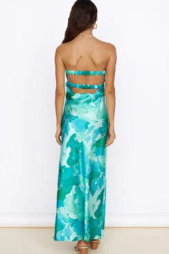 Time Stops Maxi Dress Green