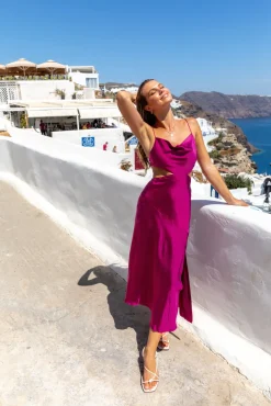 Touch The Sky Maxi Dress Fuchsia