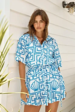 Treasured Dreamer Mini Dress Blue