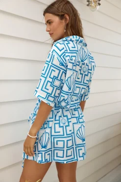 Treasured Dreamer Mini Dress Blue