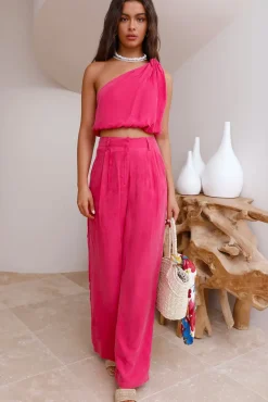 Tropical Dreamscape Crop Top Pink