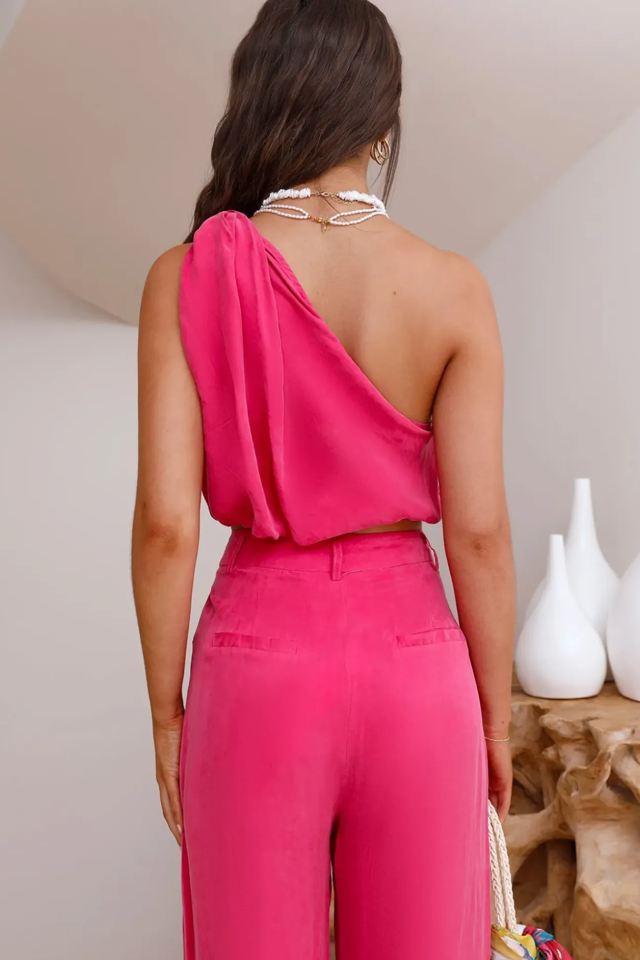 Tropical Dreamscape Crop Top Pink