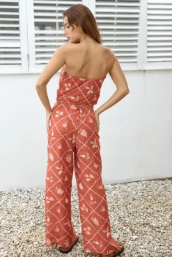 Tropical Punch Strapless Crop Top Orange