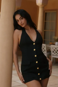 Twilight Blooms Romper Black