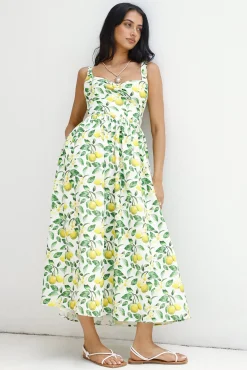 Under The Lemon Tree Midi Dress Print