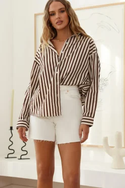 Unstoppable Feeling Shirt Brown Stripe