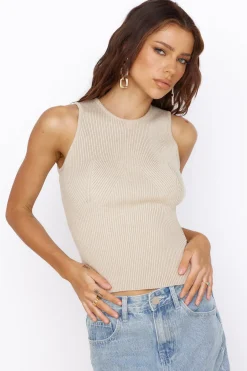 Uplift Your Mind Crop Top Beige