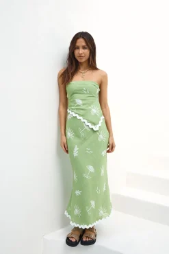 Vacation Away Asymmetrical Top Green