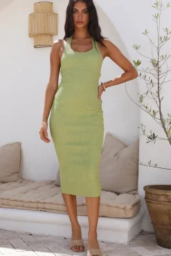 Vanilla Sweet Midi Dress Green