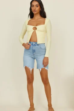 Vice Versa Crop Top Yellow