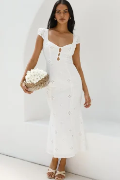 Vintage Song Midi Dress White