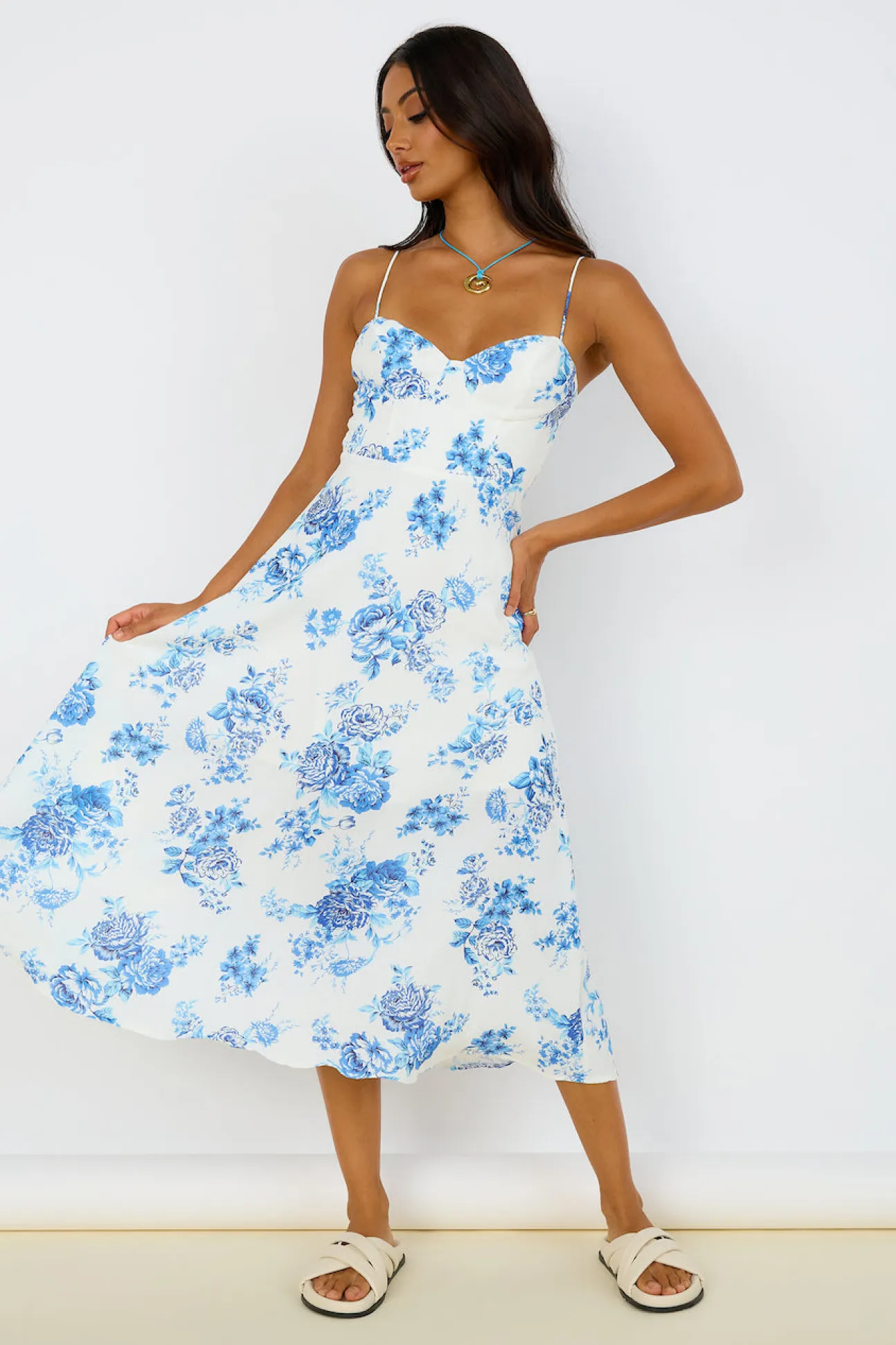 Violet Skies Midi Dress Blue