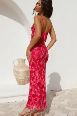 Waiting On You Maxi Skirt Red