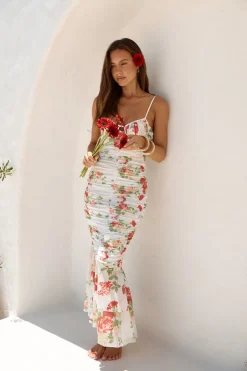 Wander Beyond Mesh Maxi Dress Floral