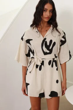 Wander Into Possibilities Romper Beige