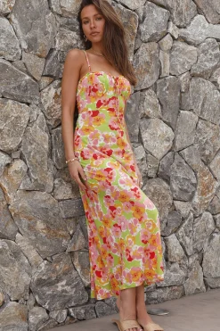 Water Lilies Maxi Dress Orange