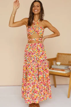 Wattlebush Maxi Skirt Red