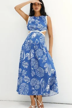 Waves of Serenity Maxi Dress Blue