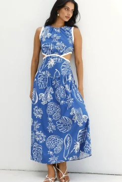 Waves of Serenity Maxi Dress Blue