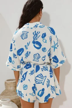Where It Begins Romper Blue