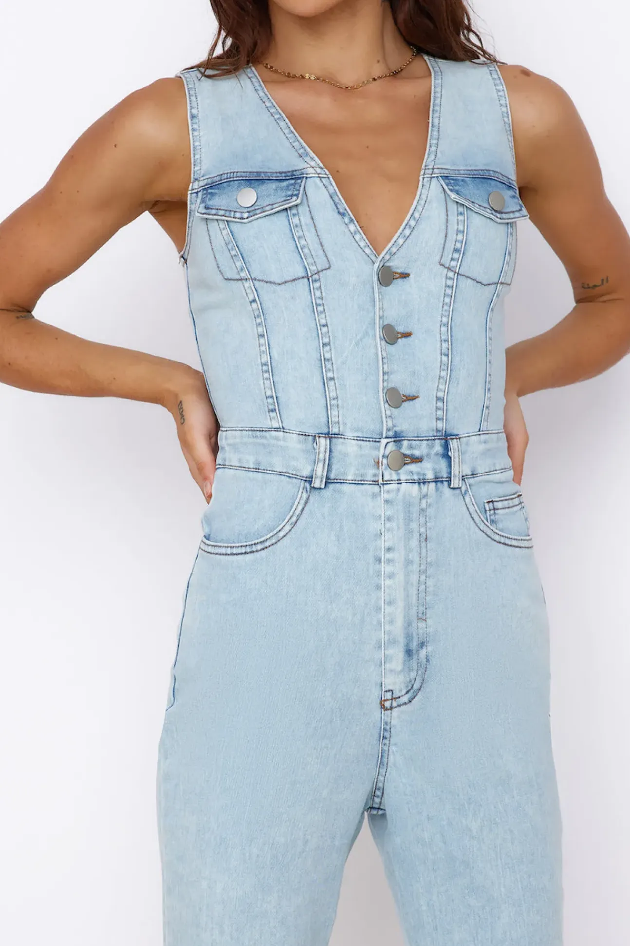 Wherever I Go Jumpsuit Blue Denim