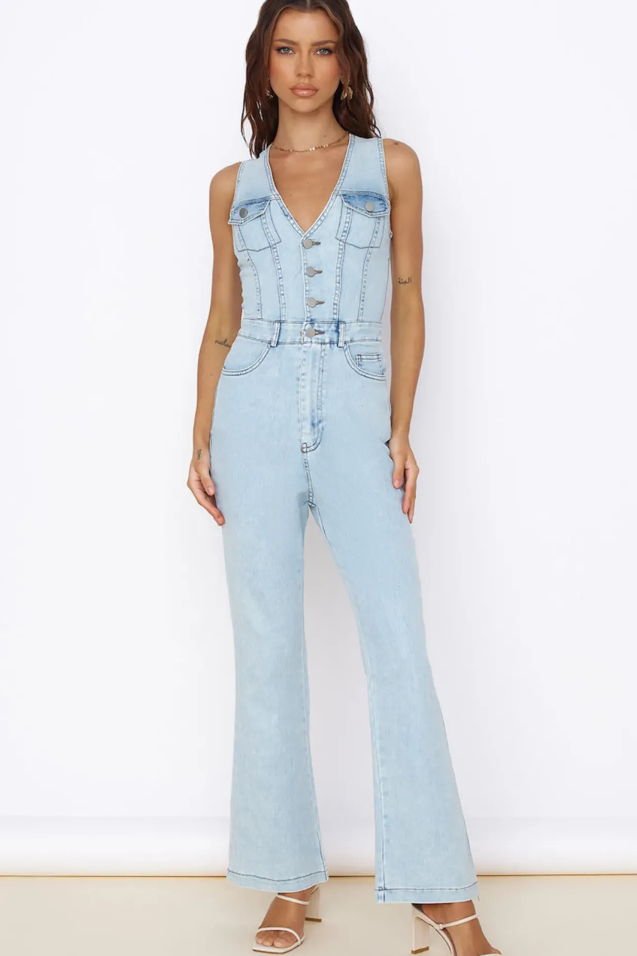 Wherever I Go Jumpsuit Blue Denim
