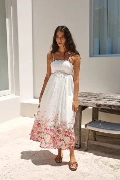 Whimsical Moments Midi Dress White